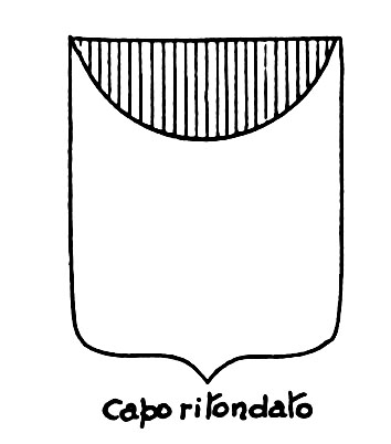 Bild des heraldischen Begriffs: Capo ritondato